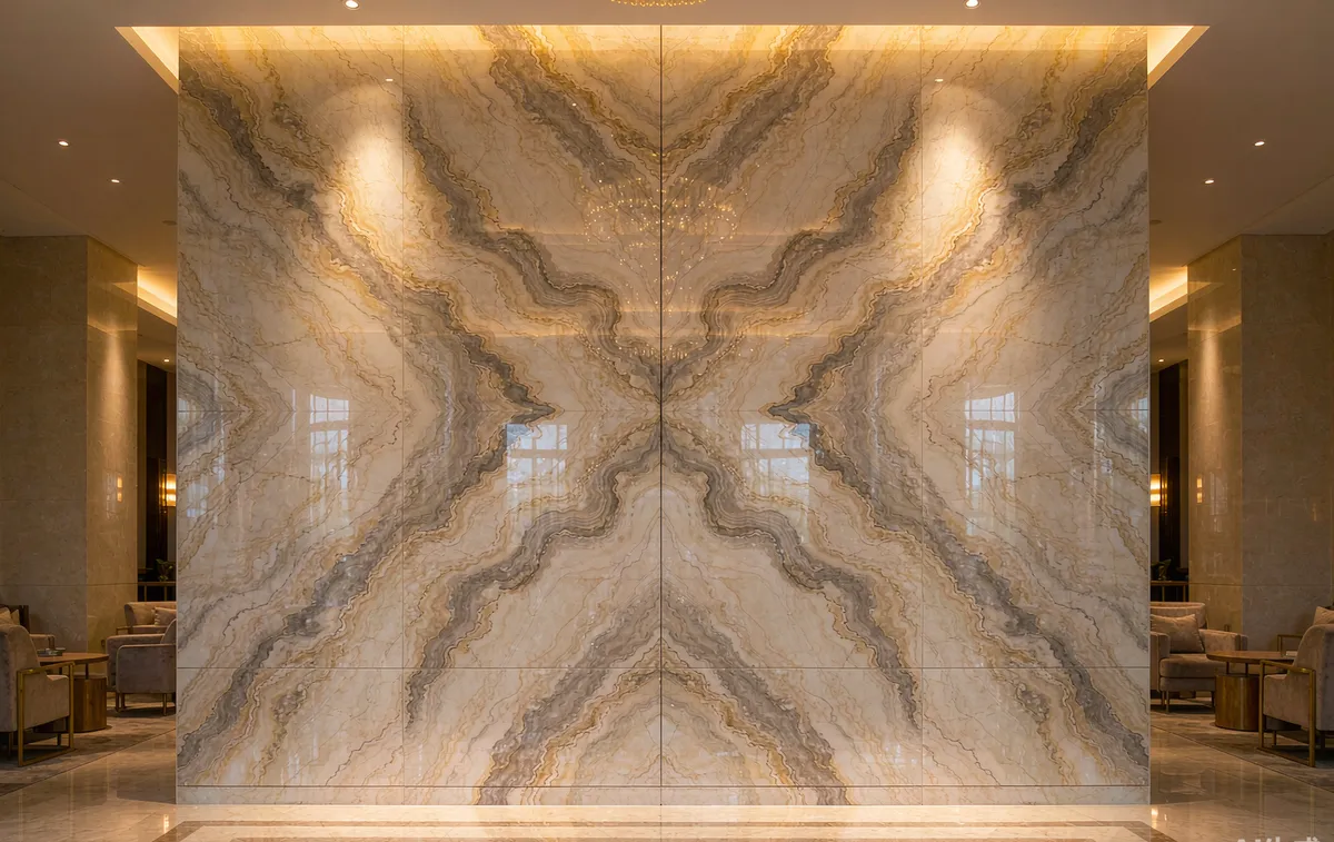 Book-Matched Stone Surfaces: Symmetry in Luxury Interiors