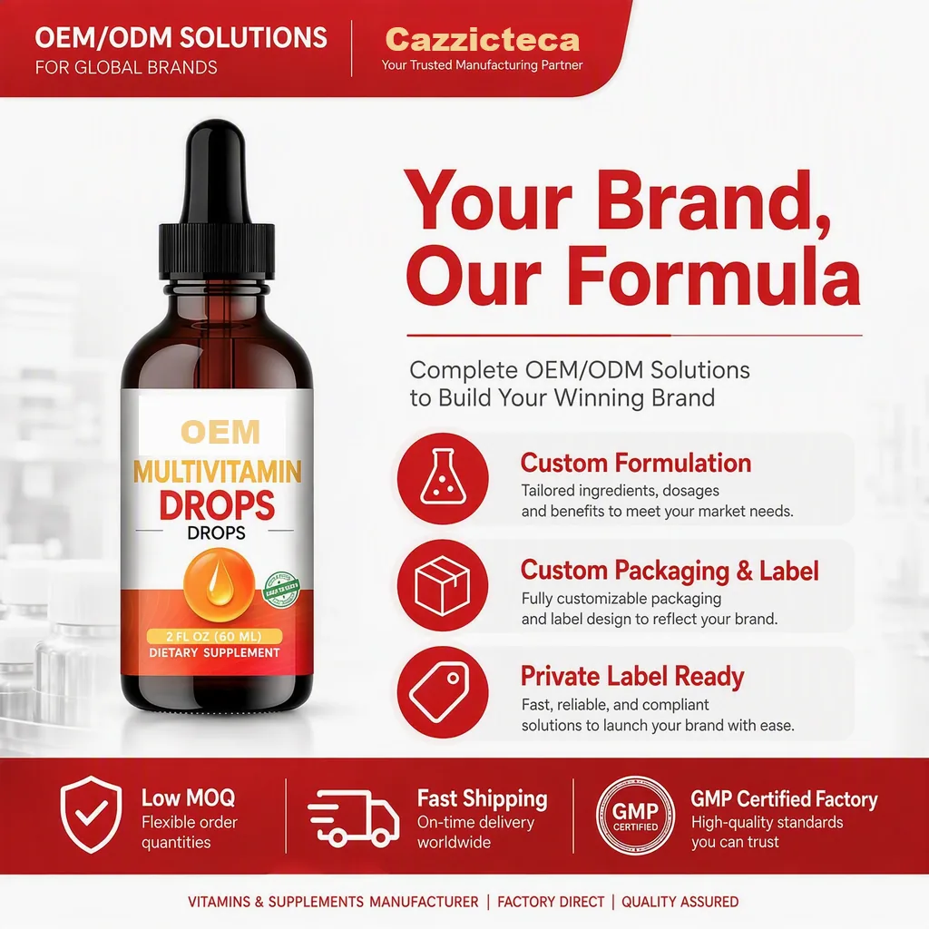 Private Label Organic Multivitamin Drops Vegan Non-GMO Nutrient Support for Memory Sleep Wellness for Whole Family