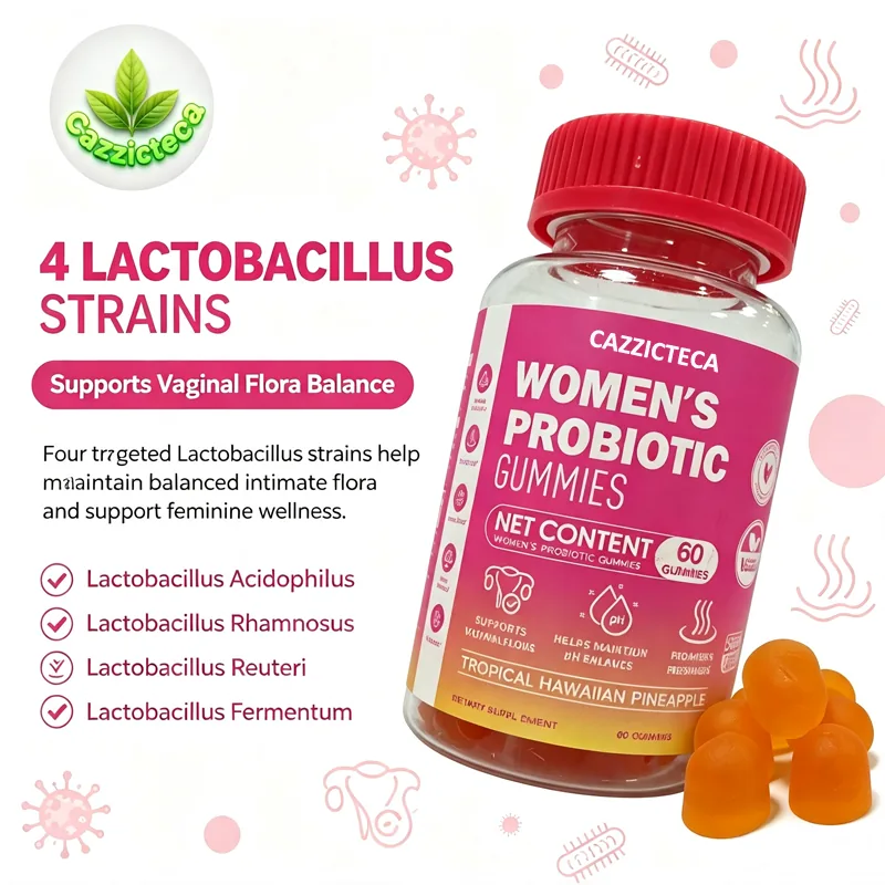 Private Label Women's Probiotic Gummies with Lactobacillus XOS & Slippery Elm for Vaginal Flora & pH Balance OEM/ODM